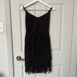 Jessica Simpson Black Fringe Mini Dress Size XS